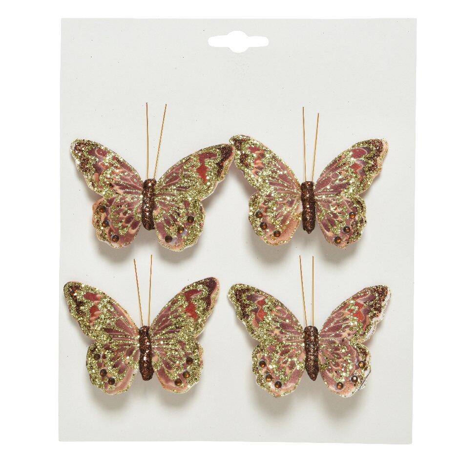 Set van 4 vlinders Mikel Lichtbruin 1