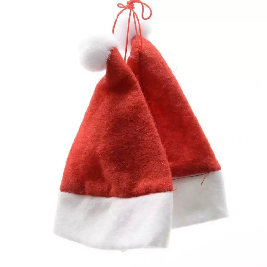 Set van 2 mutsen mini mutsjes hangdecoratie Rood 1