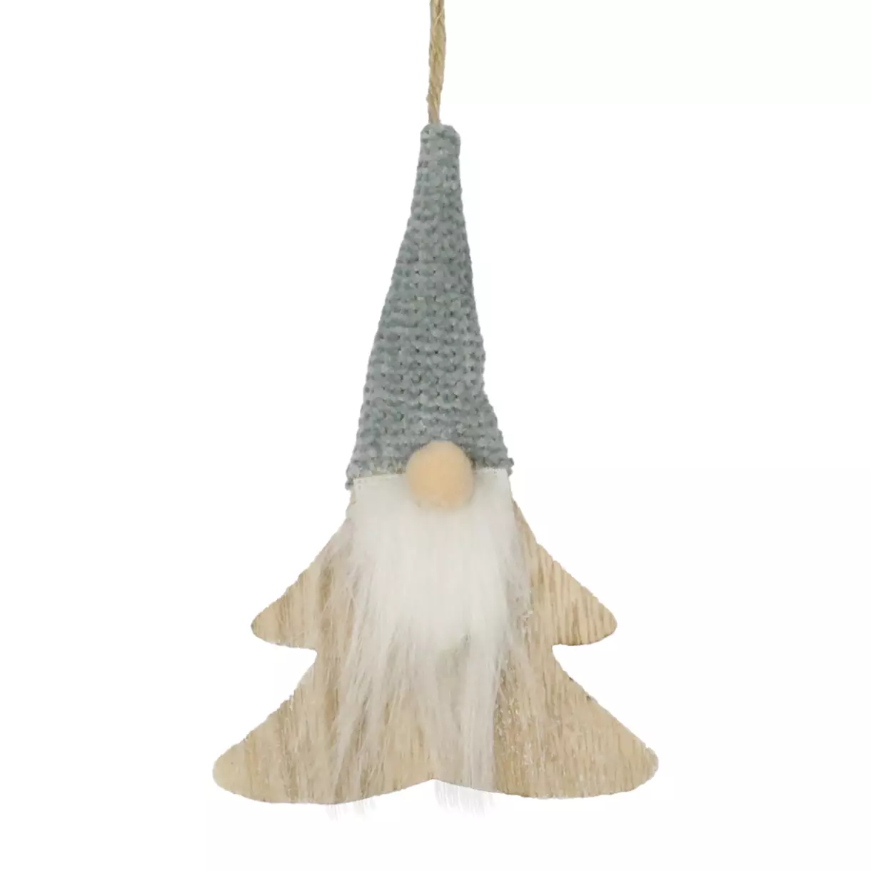 Lutin Enzo en bois de Noël à suspendre Naturel 1