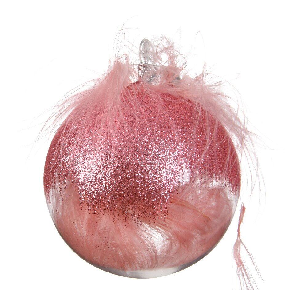 12er Set Weihnachtskugeln (D80 mm) Glamour Rosa 1
