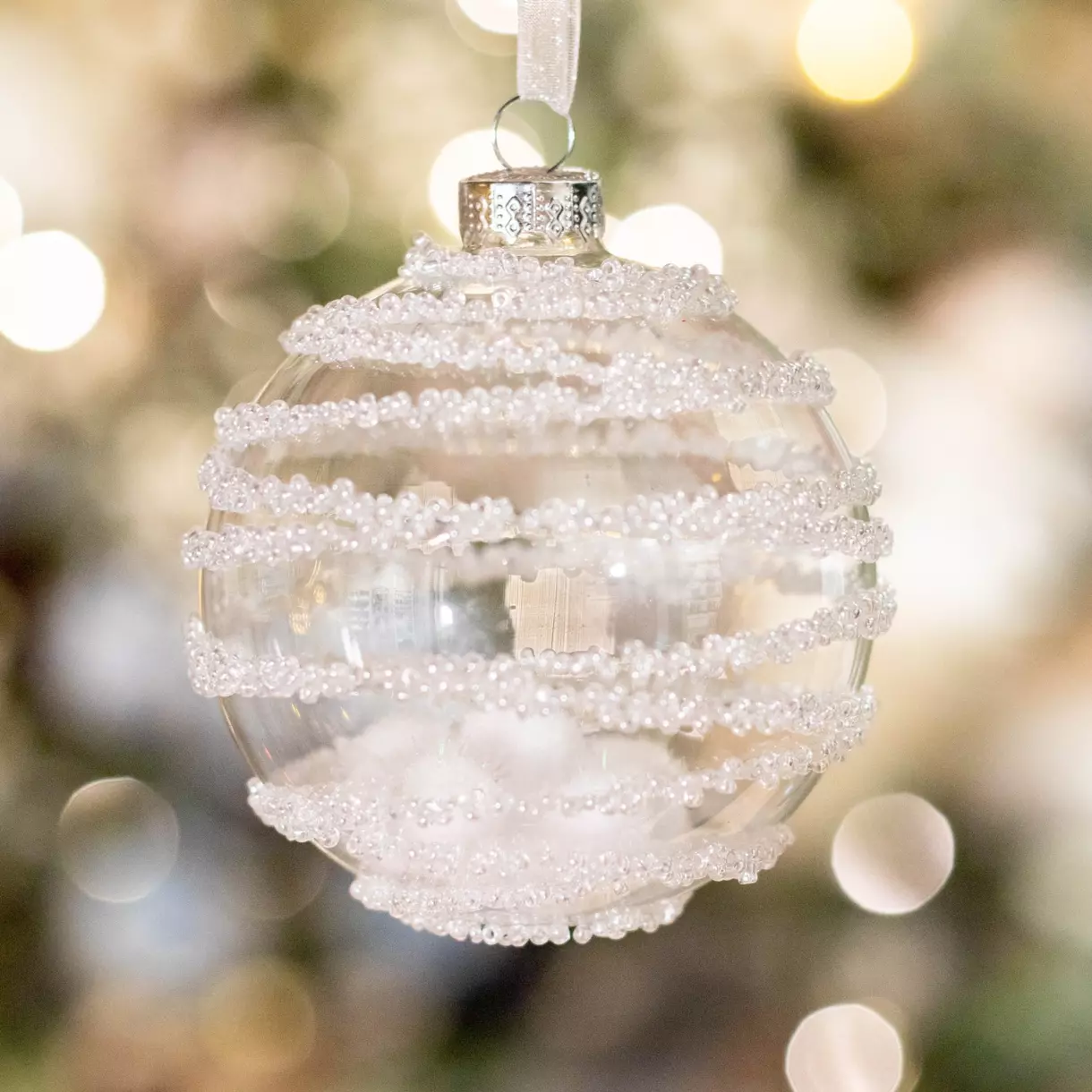 Lot de 3 boules de Noël en verre (D80 mm) Glamy Transparent  1