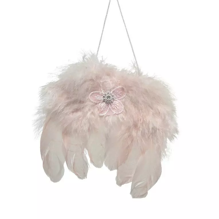 Adorno para colgar con plumas Angie Rosa 1