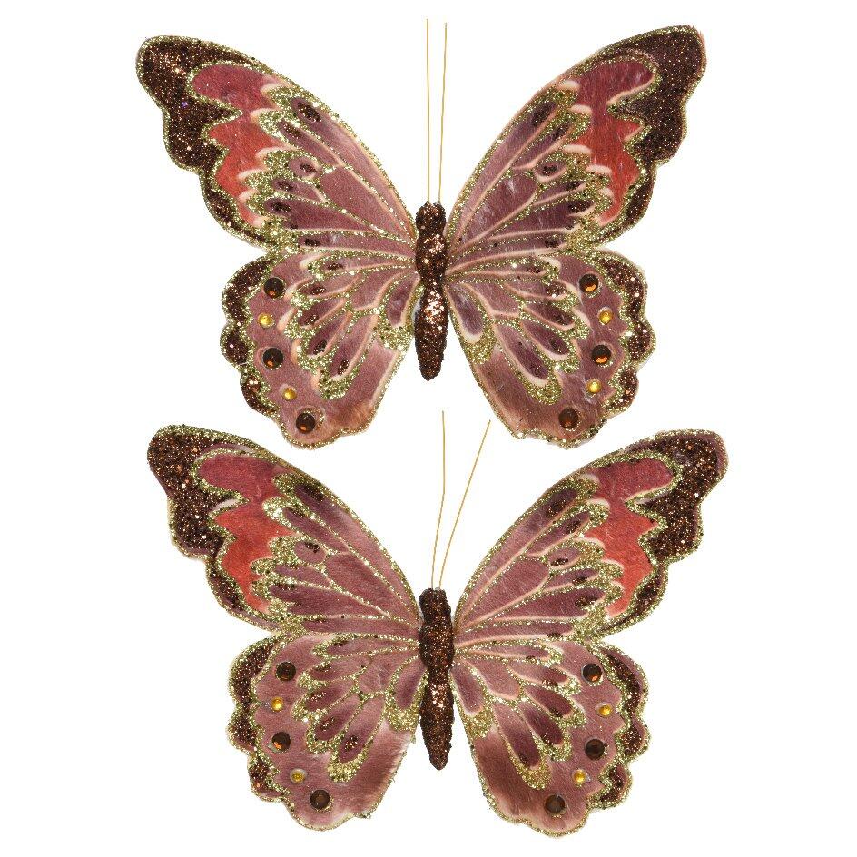 Set di 2 farfalle Kerwan Marrone 1