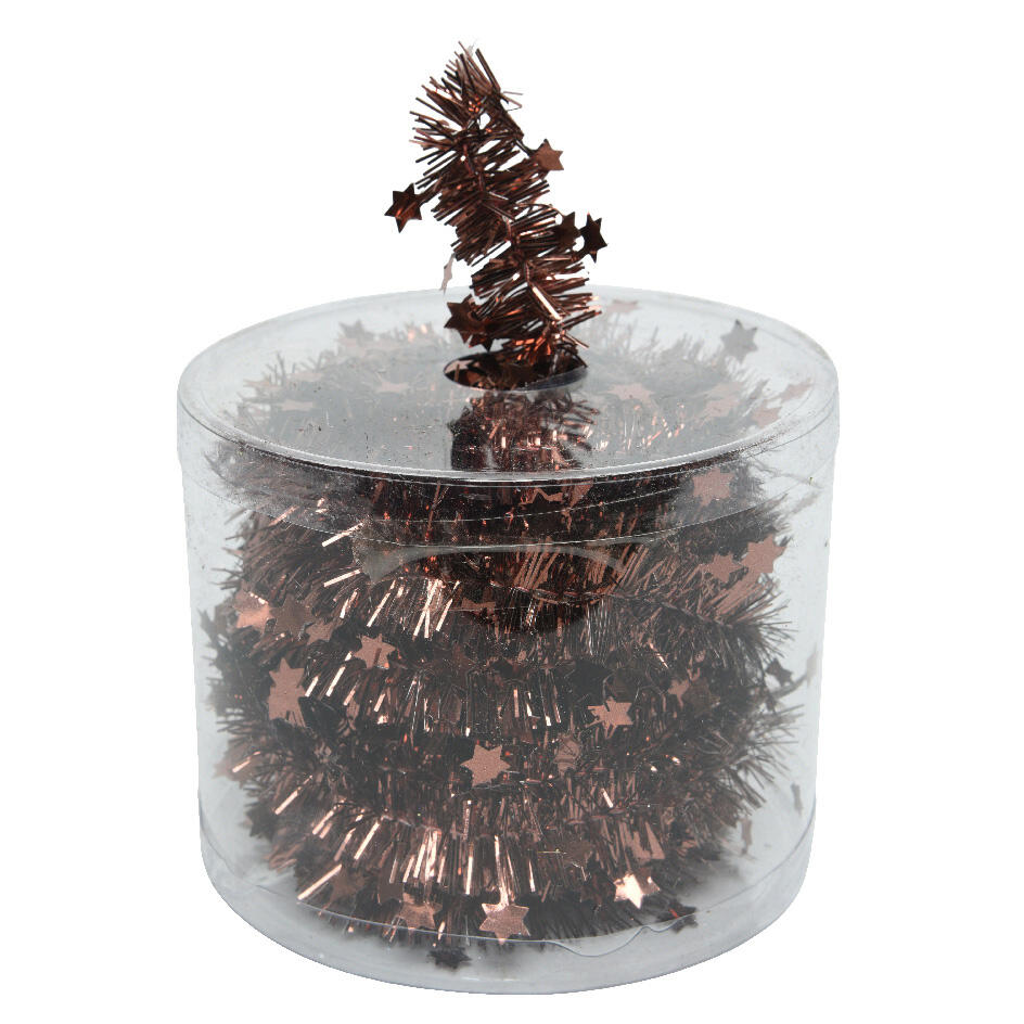 Guirlande de Noël (D3,50 cm) fine étoilée Alpine Rouge brun  1