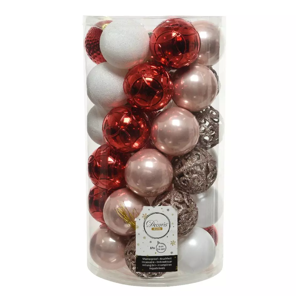 Lot de 37 boules de Noël  Alpine Rouge 1