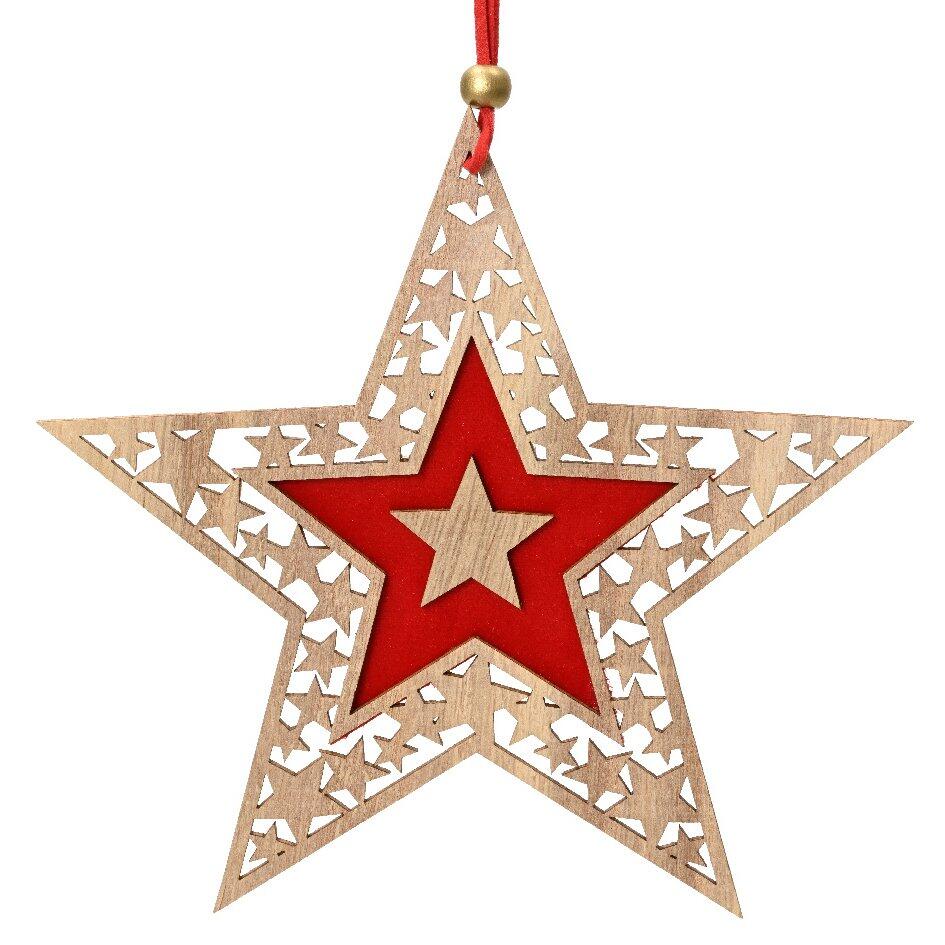 Estrella de Navidad para colgar Far Madera 1