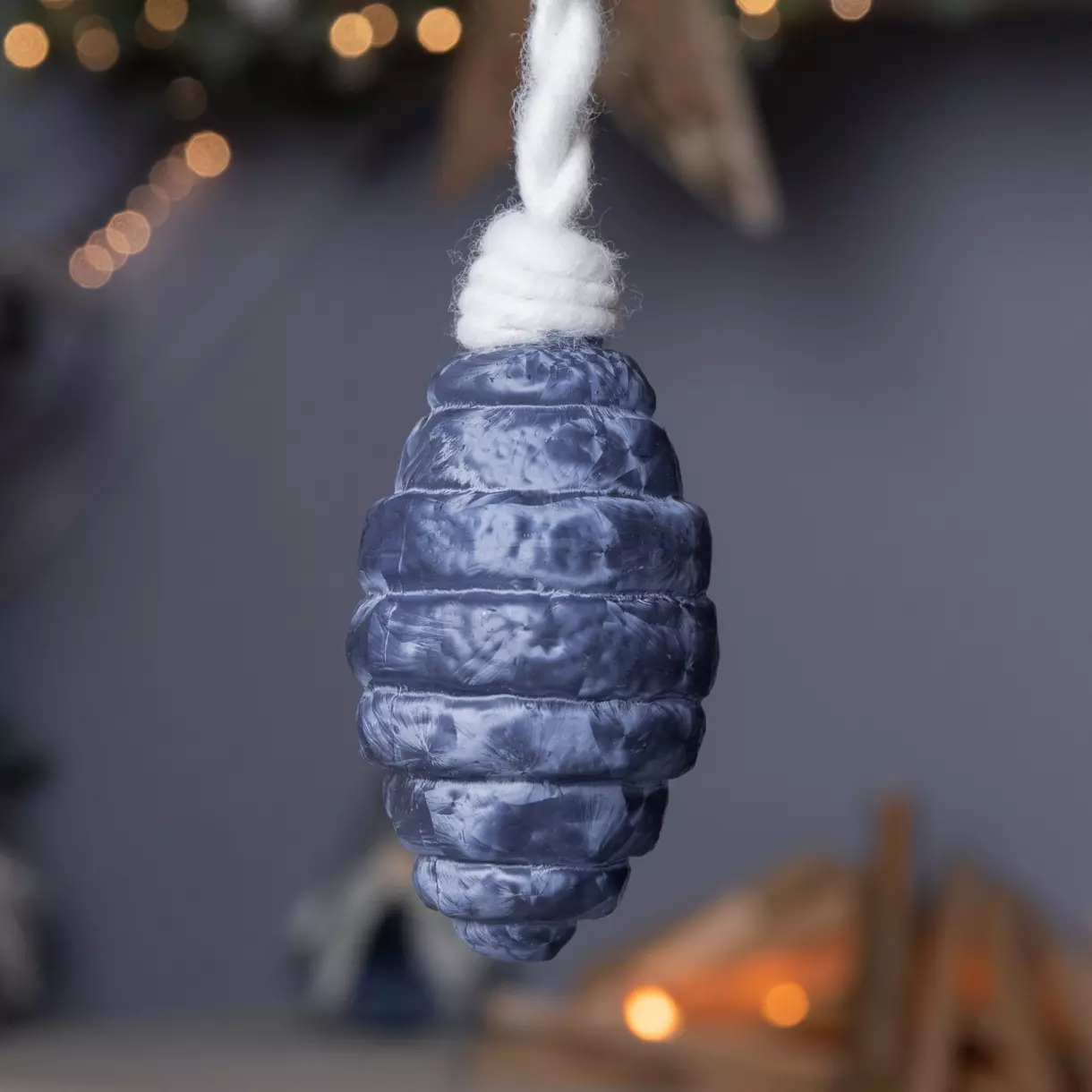Juego de 2 decoraciones para colgar en vidrio  Olive Azul noche 1