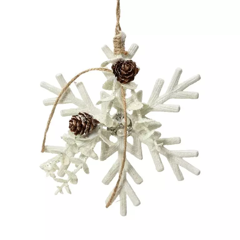 Flocon de Noël à suspendre Diam Blanc 1