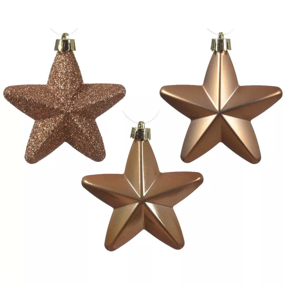 Lote de 6 estrellas de Navidad Alpine Café jengibre 1