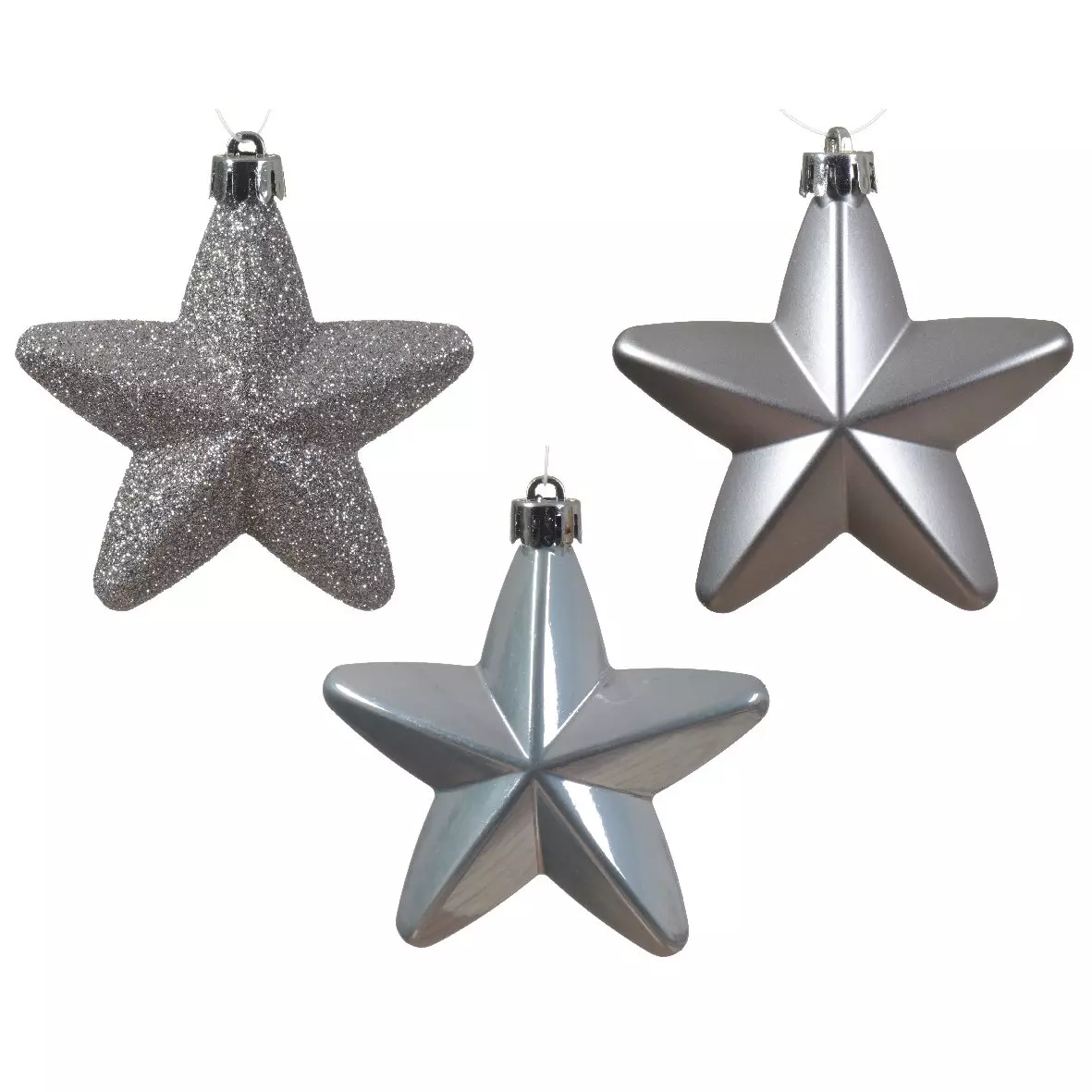 Lote de 6 estrellas de Navidad Alpine Gris mármol 1