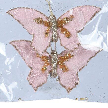 Set van 2 vlinders Leïla roze 1