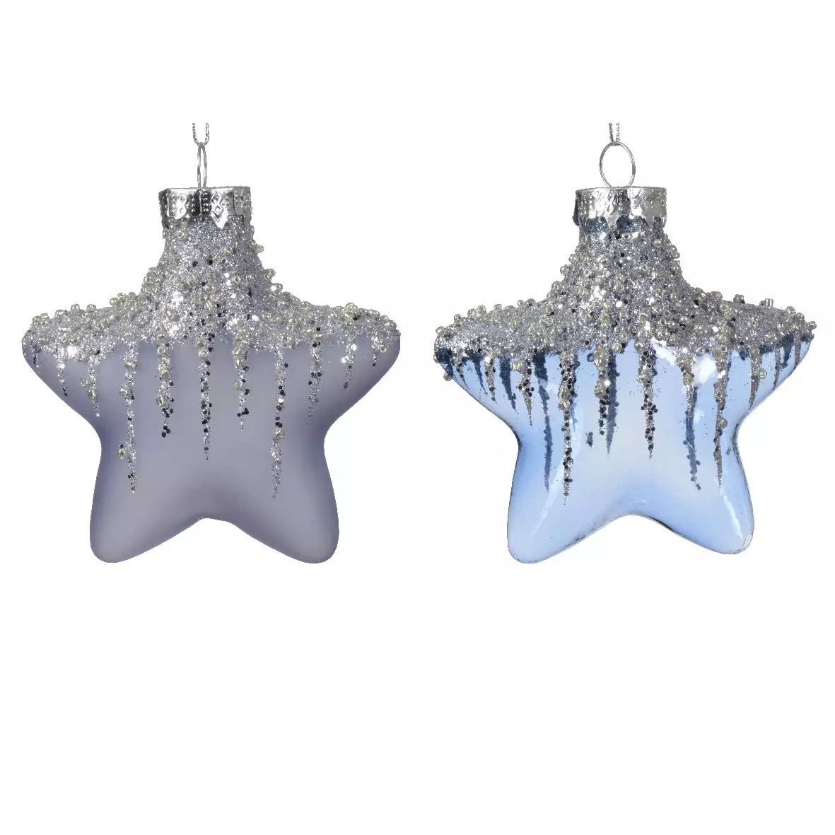 Lote de 2 estrellas de Navidad en vidrio Arctique  1
