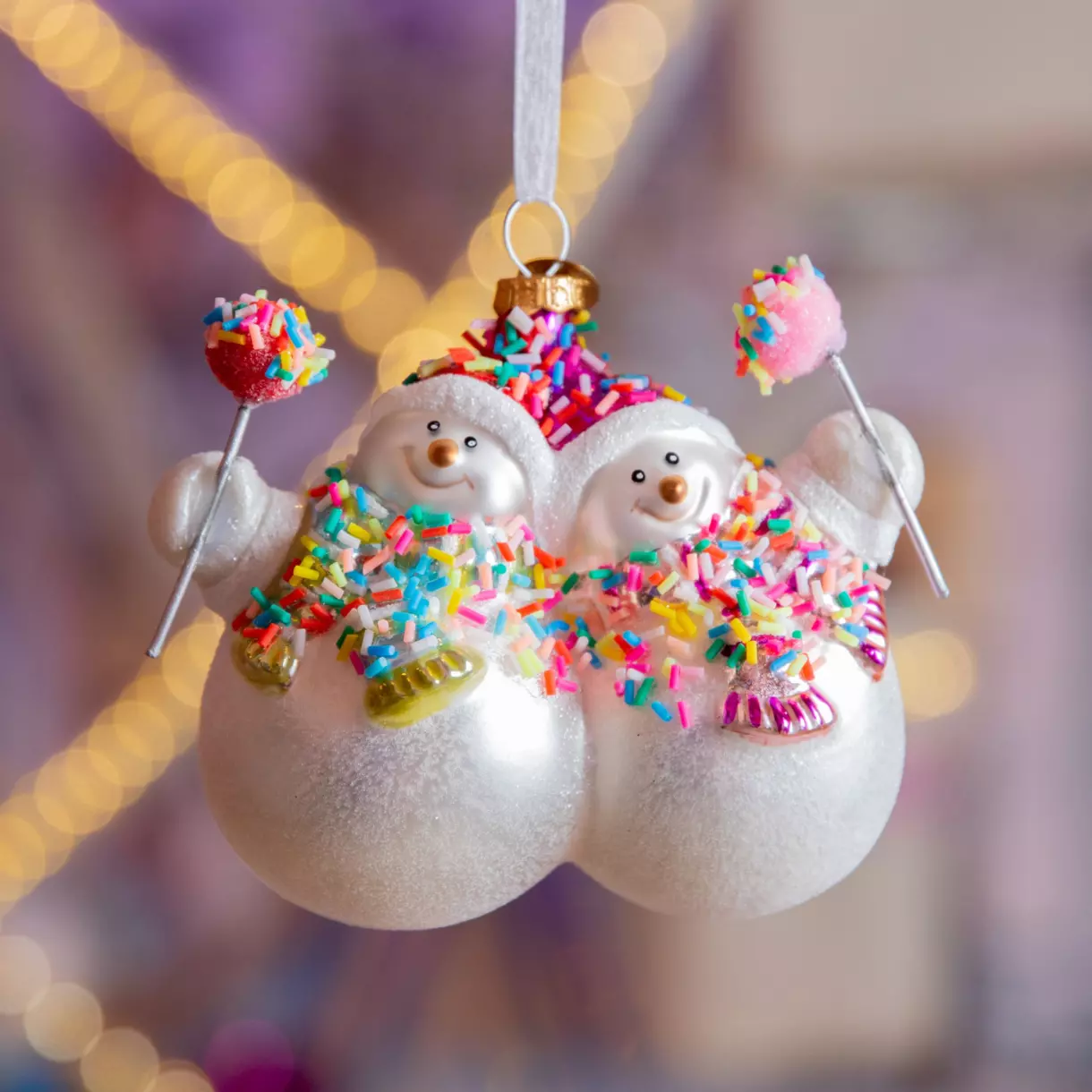 Muñeco de nieve para colgar Duo Blanco