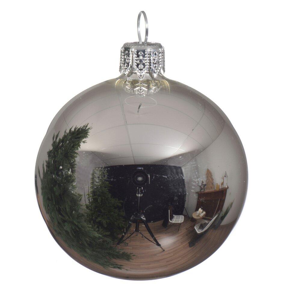 Lotto di 4 palline di Natale di vetro (D100 mm) Arctique brillantes Argento 1