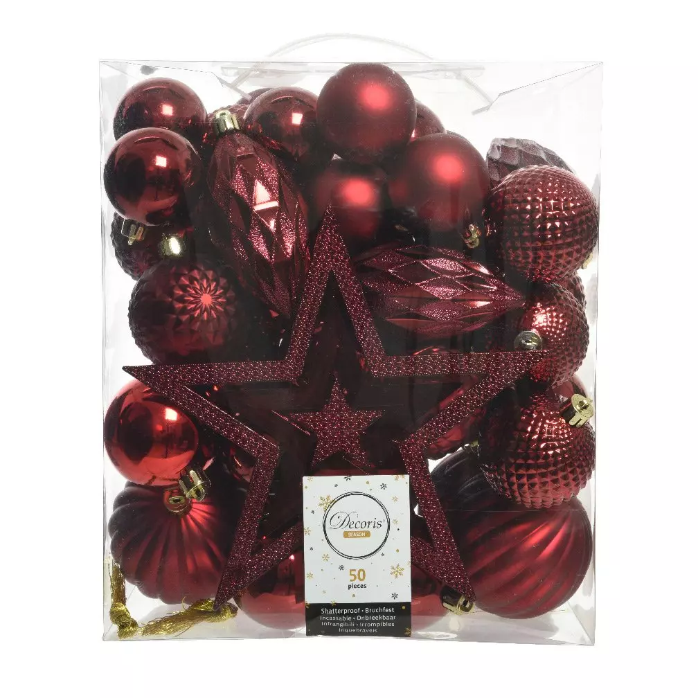 Kit de décoration de sapin de Noël Mély Bordeaux 1