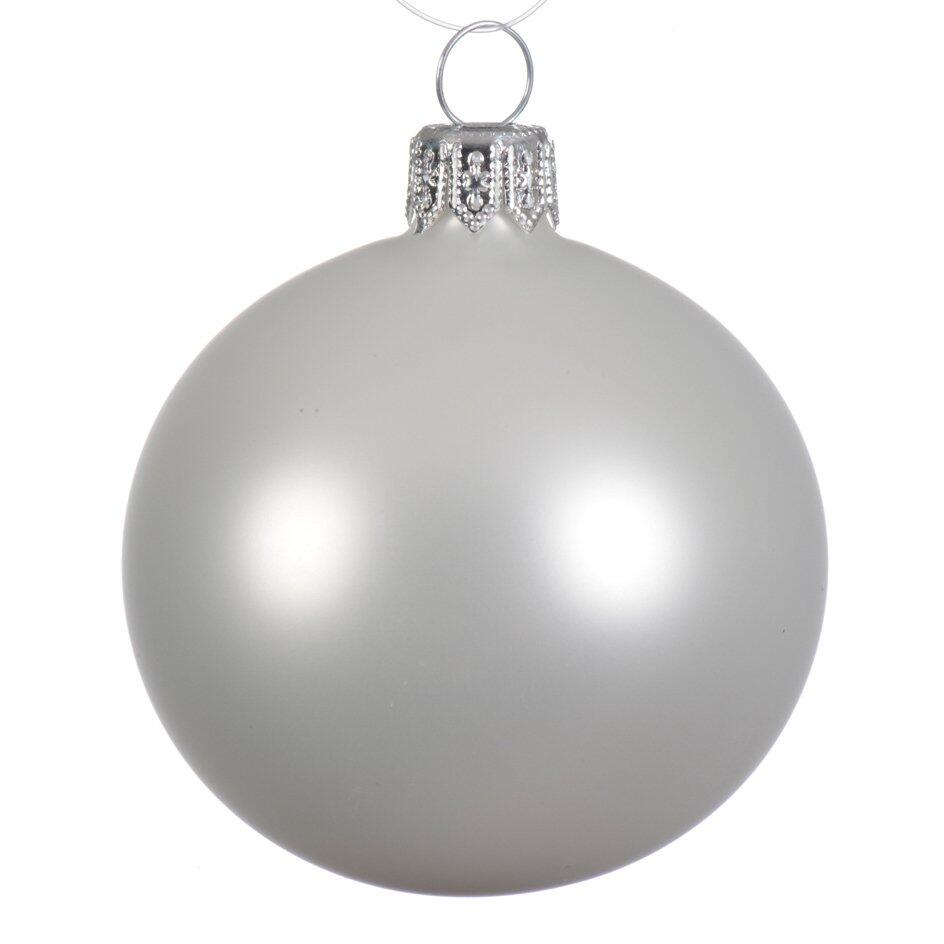 Lotto di 4 palline di Natale di vetro (D100 mm) Arctique opache Bianco 1