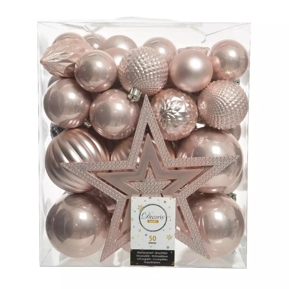 Kit de decoración para árbol de Navidad Mély Rosa palo 1