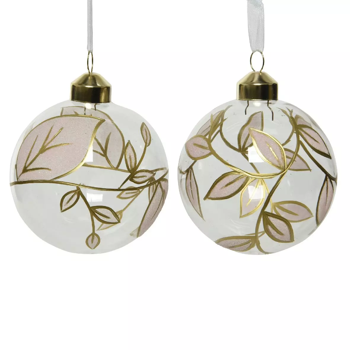 Lote de 3 bolas de Navidad en vidrio (D80 mm) Leana Transparente  1