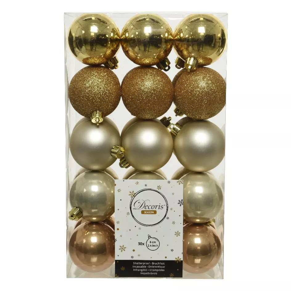 Lote de 30 bolas de Navidad (D60 mm) Alpine multi Perla 1