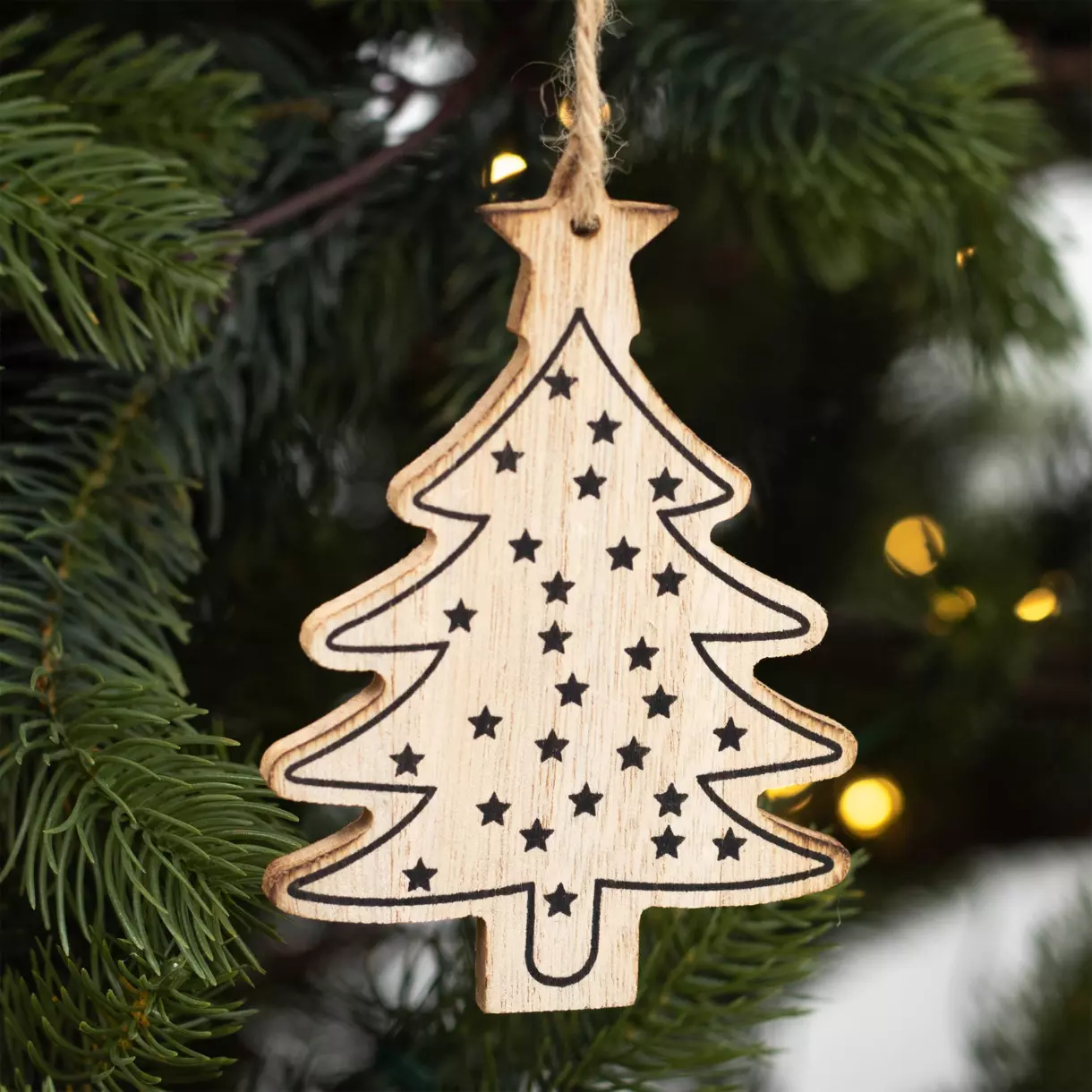 Set van 3 kerststerren Ster Kerstboom naturelkleur 1