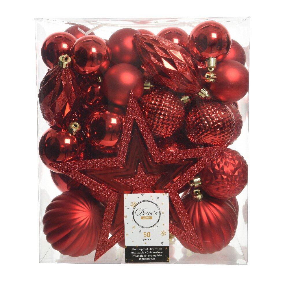 Kit de decoración para árbol de Navidad Mély Rojo 1