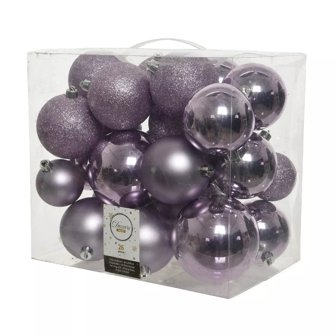 Lote de 26 bolas de Navidad Lara Lilas 1