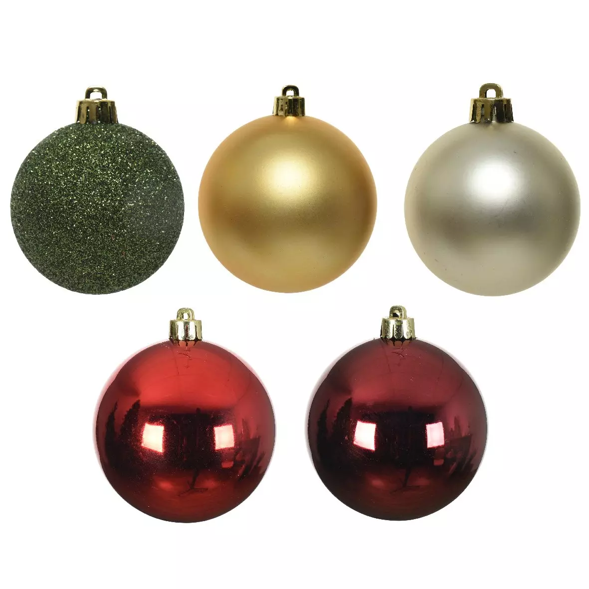 Lot de 30 boules de Noël (D60 mm) Alpine multi Vert / Bordeaux 1