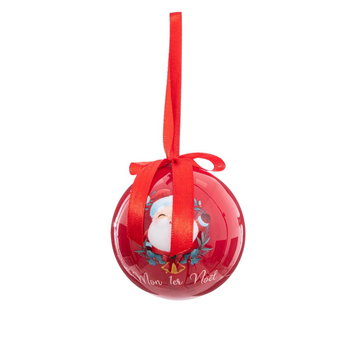Confezione di 3 palline di Natale (Ø75 mm) Primo Natale Rosso 1