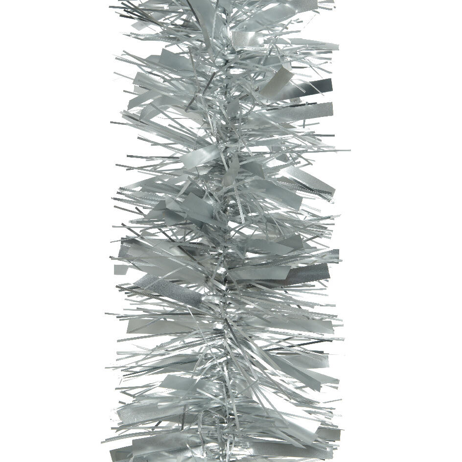 Kerstslinger (D10 cm) (2 m) rafelig Alpine  zilver 1