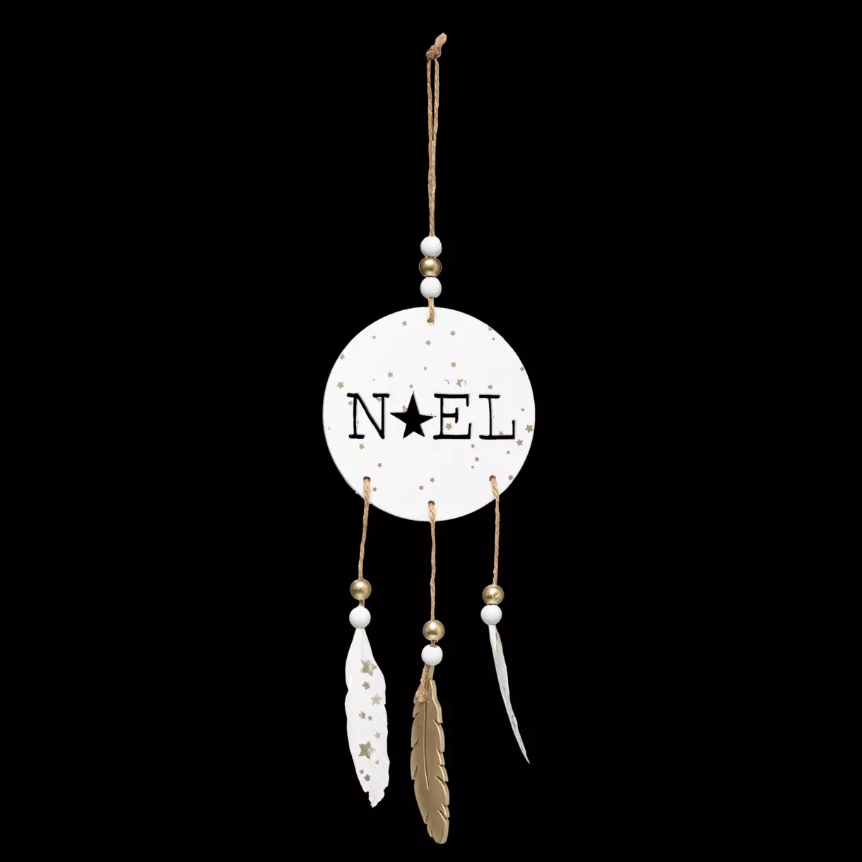 Suspension de fête Noelia en bois Naturel 1