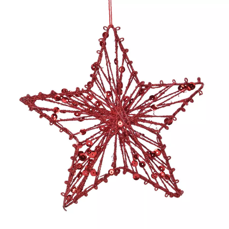 Etoile de Noël à suspendre Ora Rouge 1