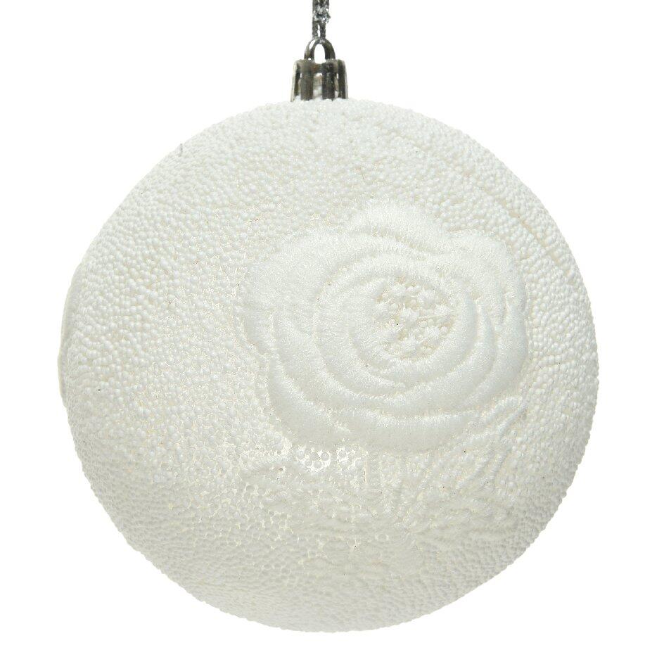 Confezione di 12 palline di Natale (Ø100 mm) Dentellia Bianco 1