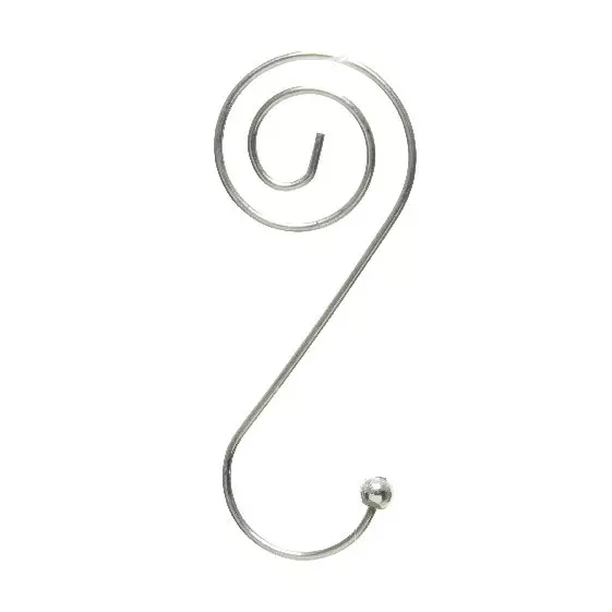 Kerstbalhaakje set van 12 Spirale zilver 1