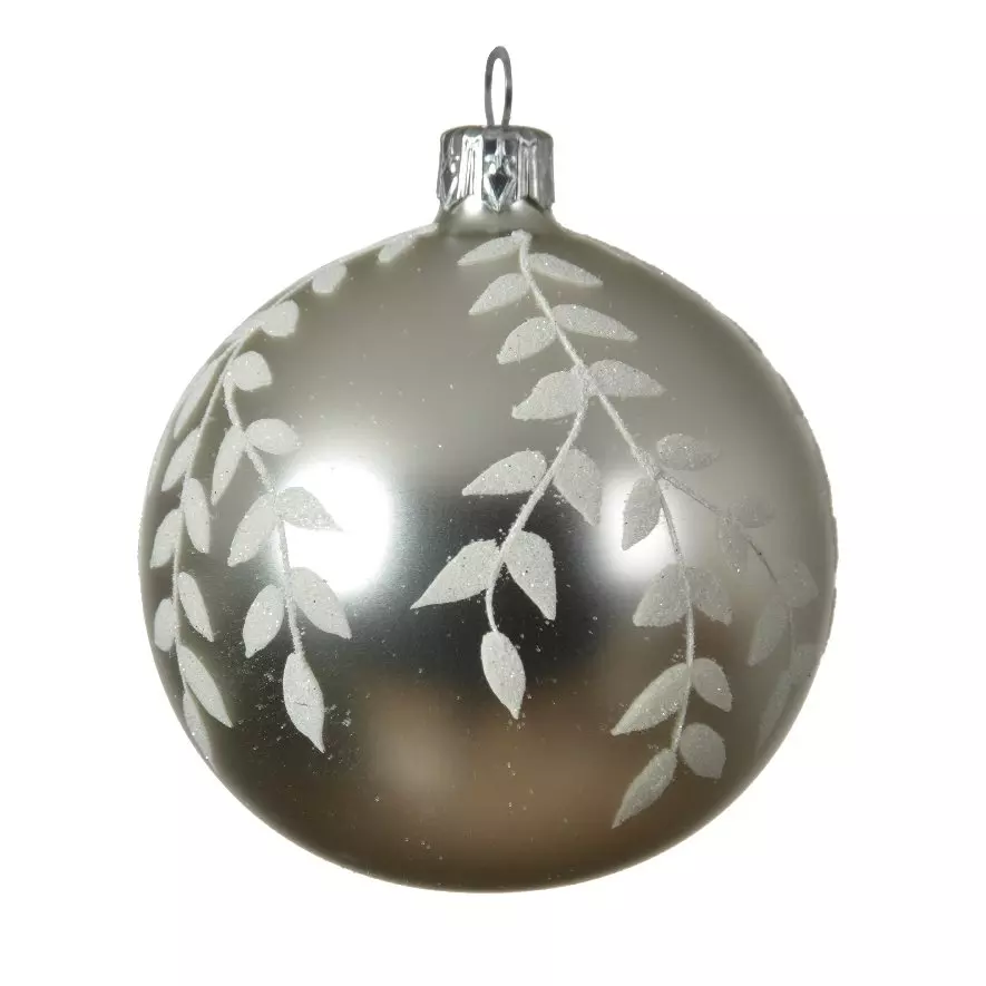 Set van 6 glazen kerstballen (D80 mm) Katalina zilver  1