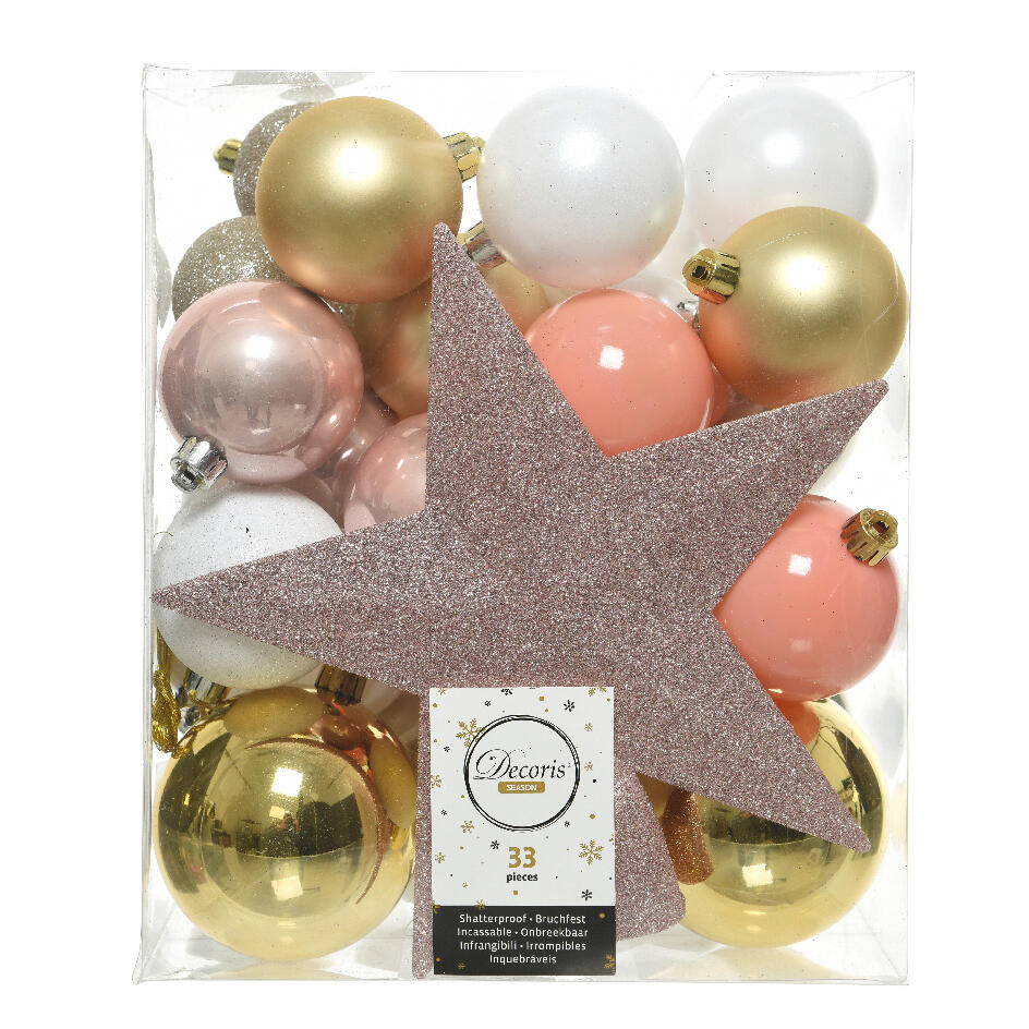 Kit de decoración para árbol de Navidad Novae multi Oro / Blanco / Rosa / Rosa	 Perla 1