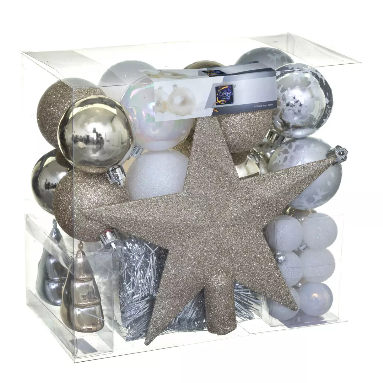 Kit de decoración para árbol de Navidad Aspen Plata/ Oro Plata 1