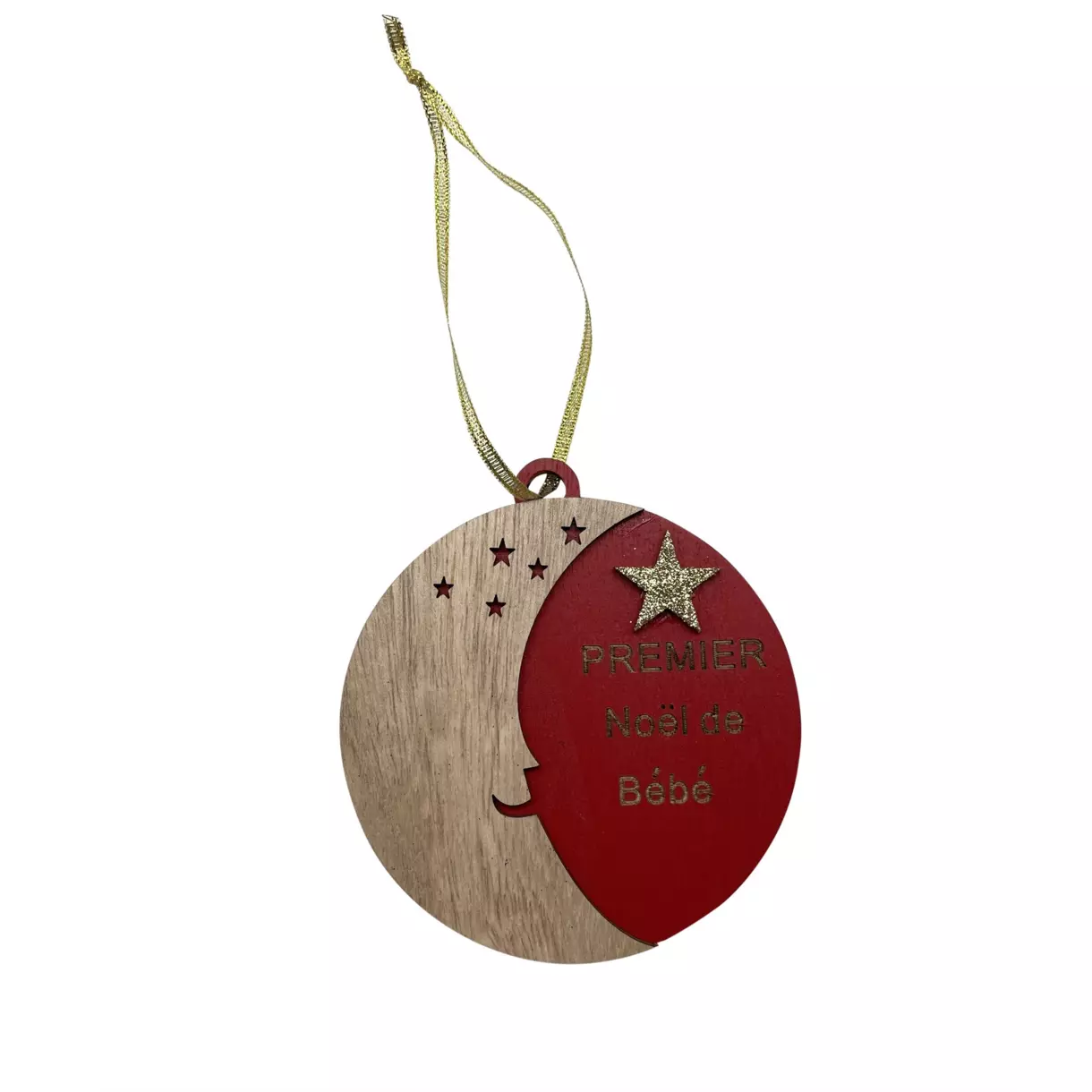 Adorno navideño para colgar Luna y estrella Rojo 1