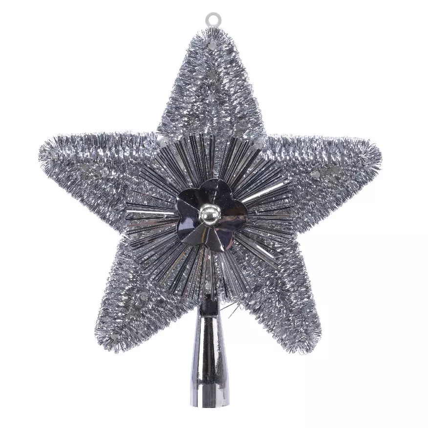 Kerstboompiek Ster zilver 1