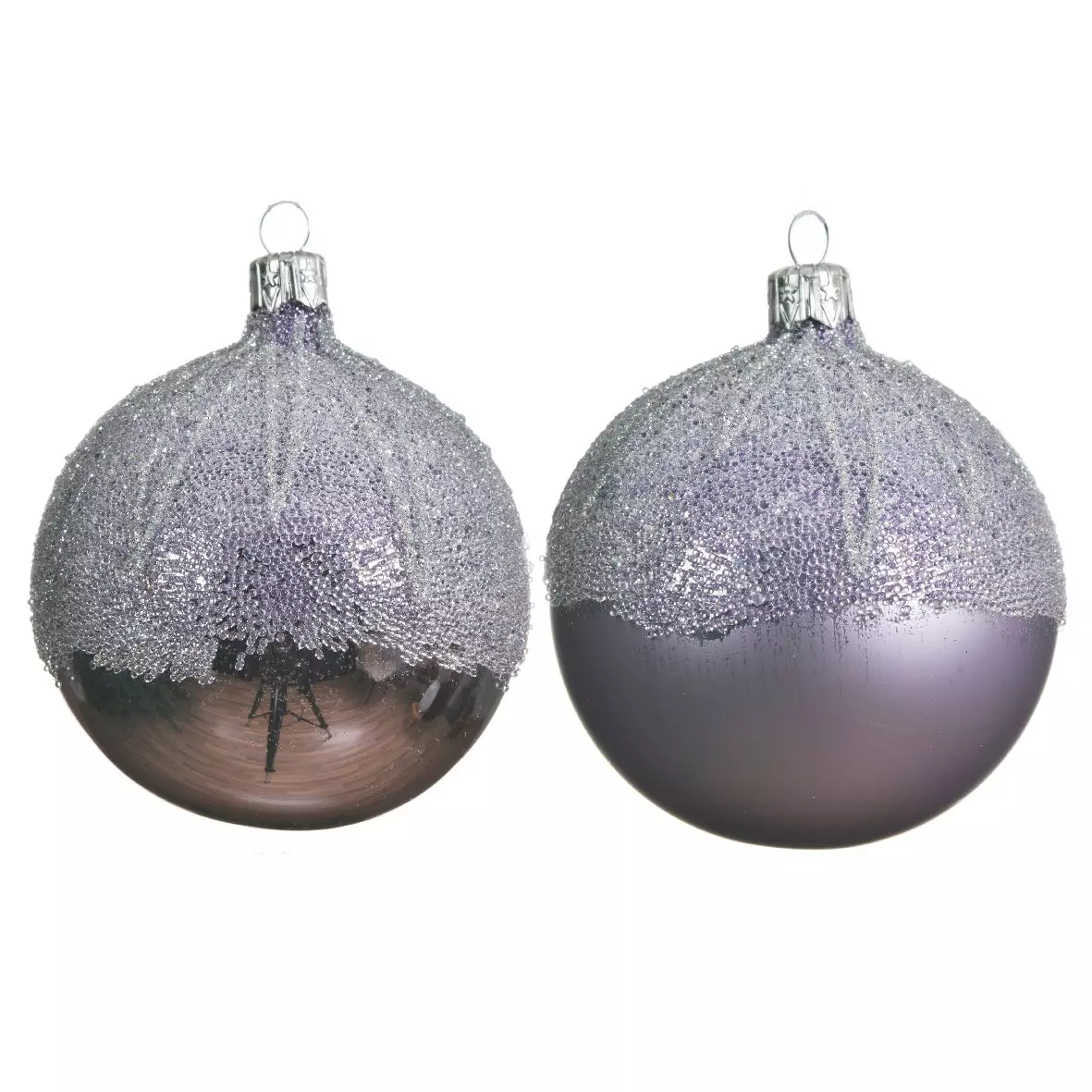 Set van 6 glazen kerstballen (D80 mm) Luana Lila  1