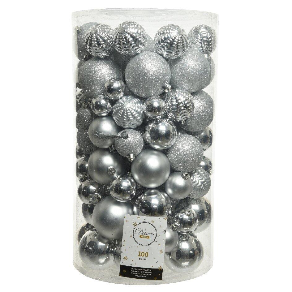 Set van 100 kerstballen Alpine zilver 1
