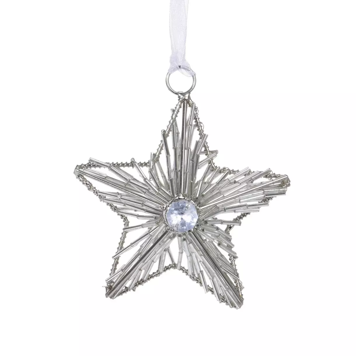 Estrella de Navidad para colgar Silvia Plata 1