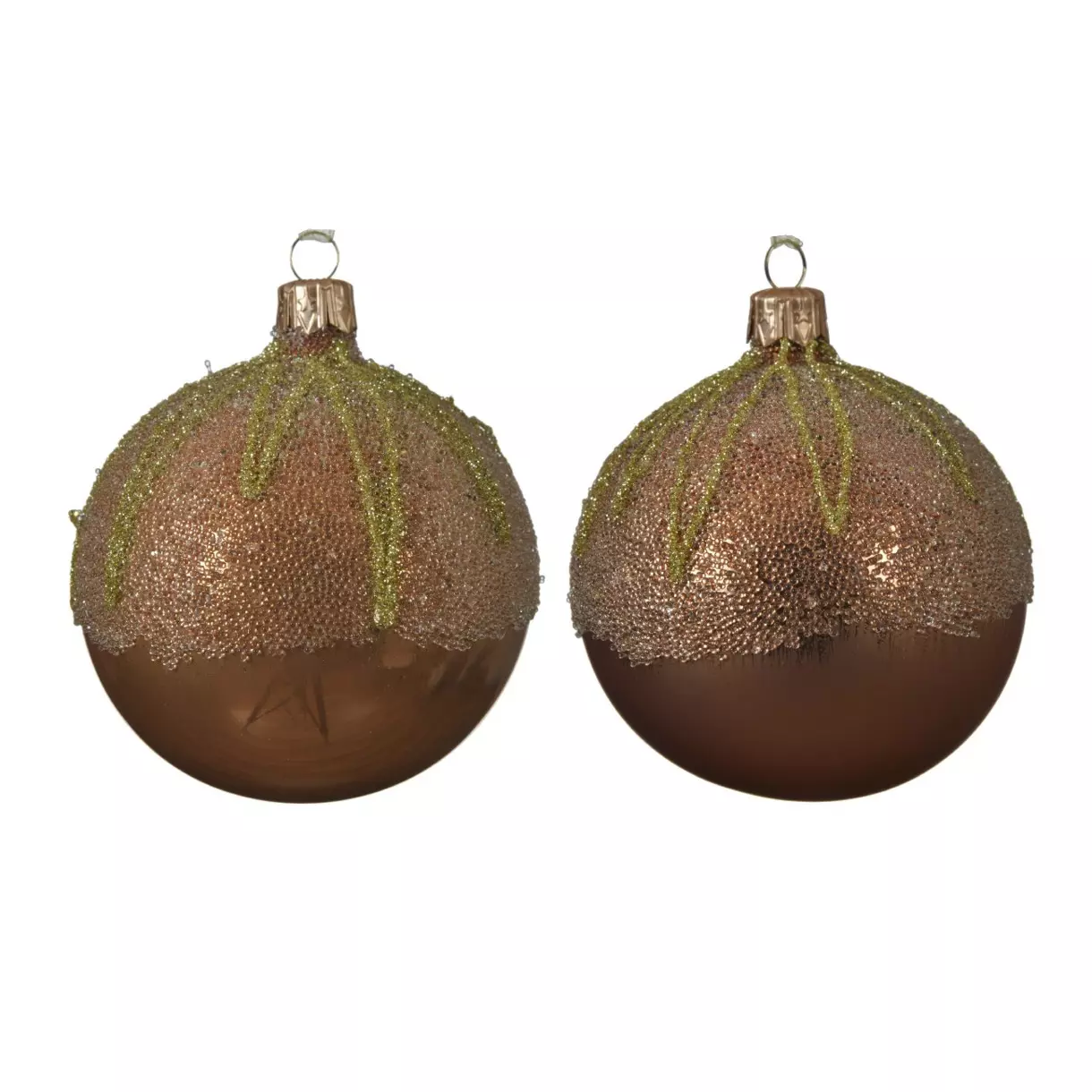 Lot de 6 boules de Noël en verre (D80 mm) Luana Camel  1