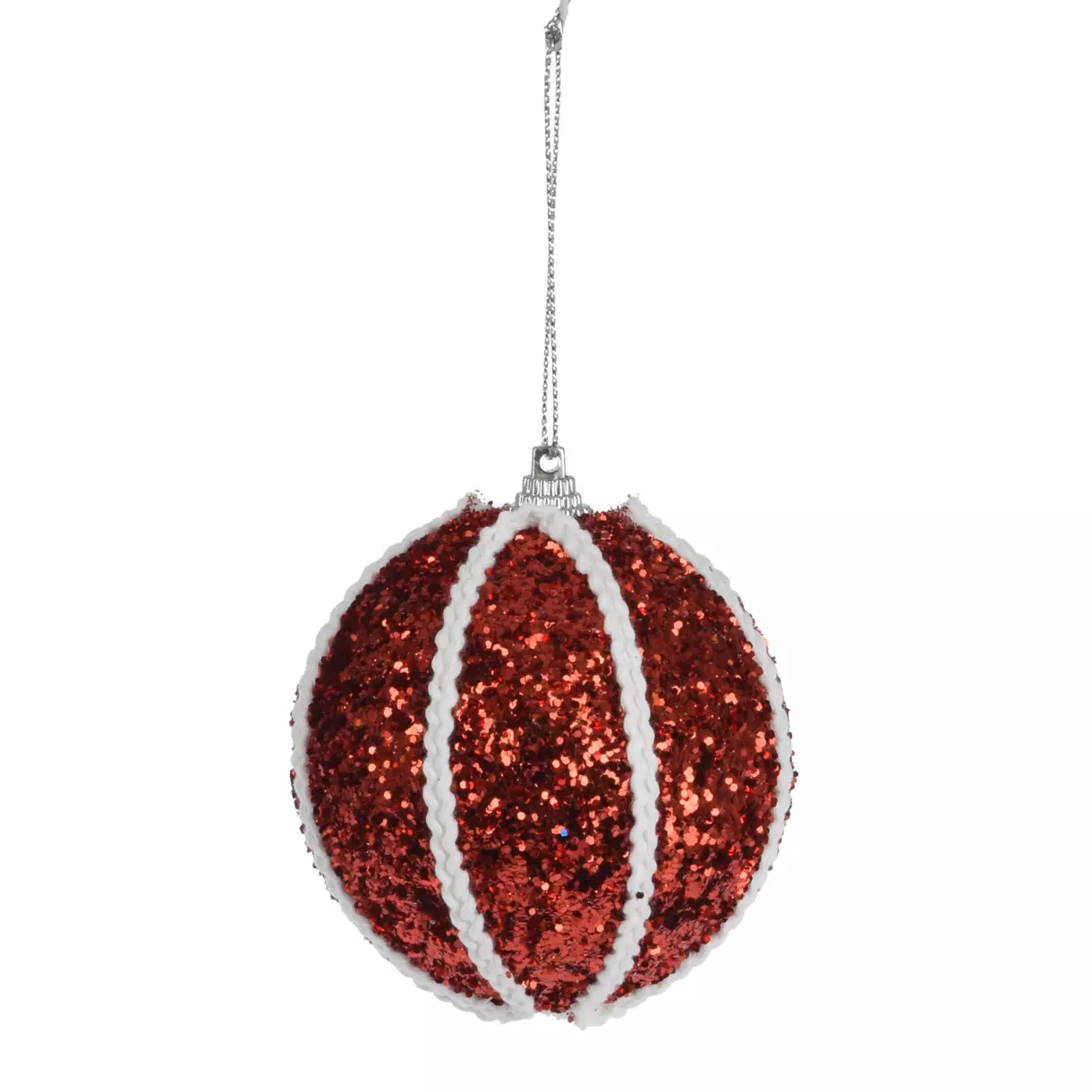 Set van 12 kerstballen (D80 mm) Zébrures Rood 1