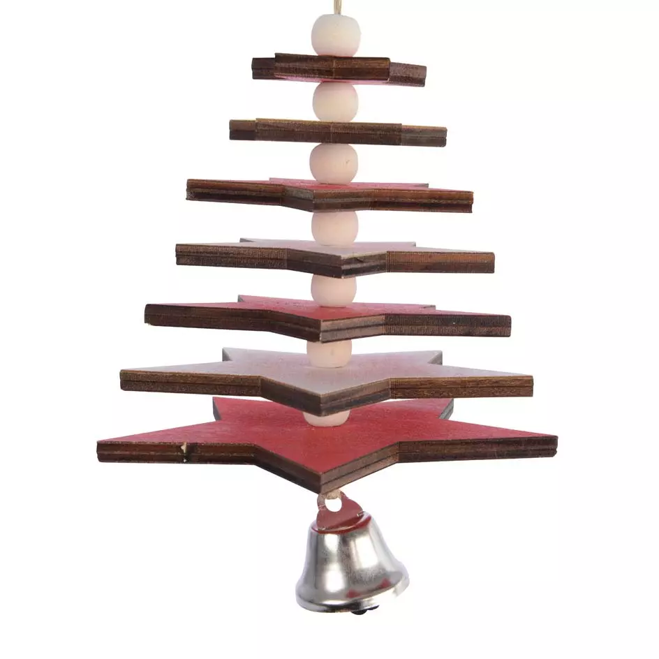 Árbol de Navidad para colgar de madera Orya Rojo 1