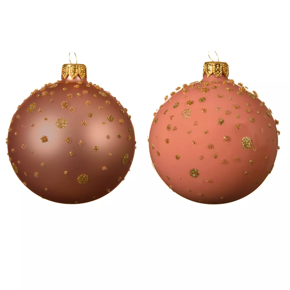 Set van 6 glazen kerstballen (D80 mm) Ara roze  1