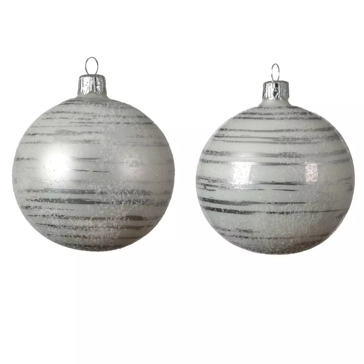Lote de 6 bolas de Navidad en vidrio (D80 mm) Rya Blanco  1