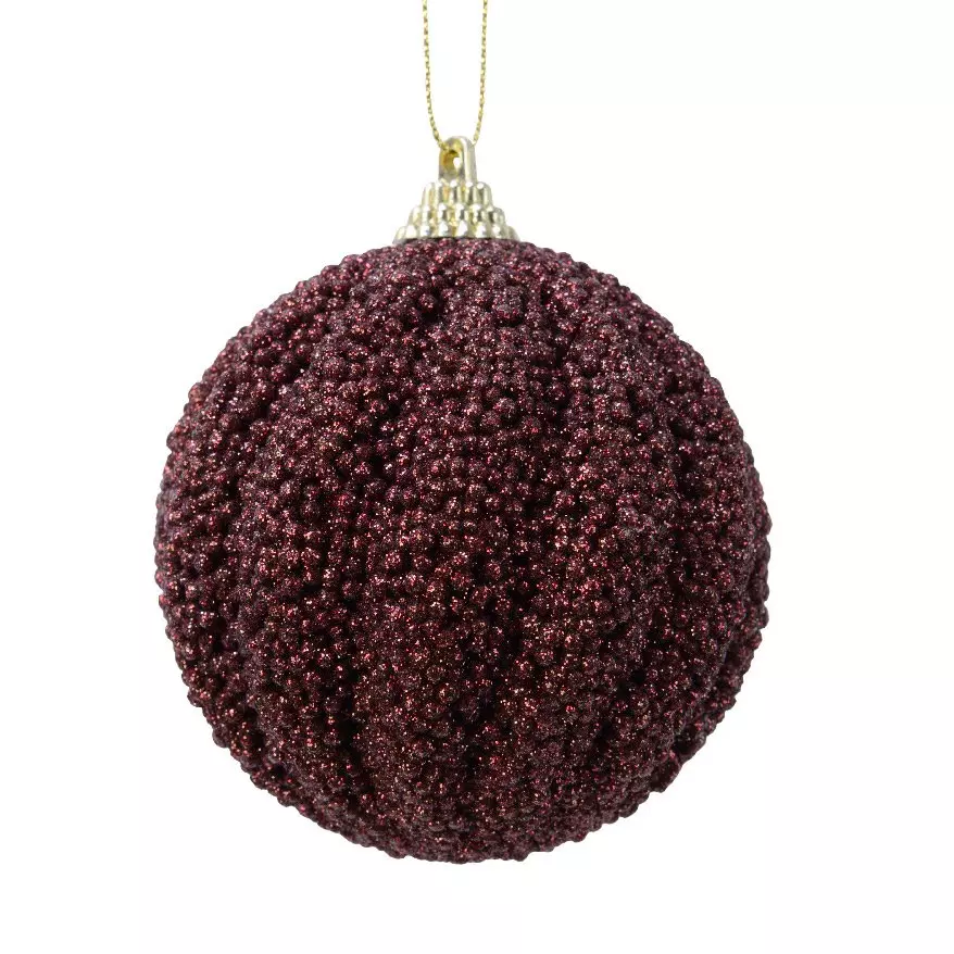 Lote de 12 bolas de Navidad (D80 mm) Etincelle Caoba 1