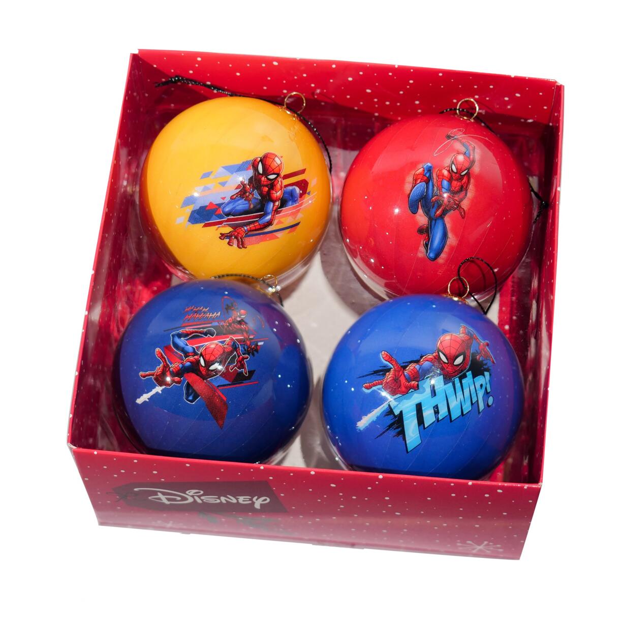 Coffret de 4 boules de Noël (D75 mm) Disney Spiderman Multicolore 1