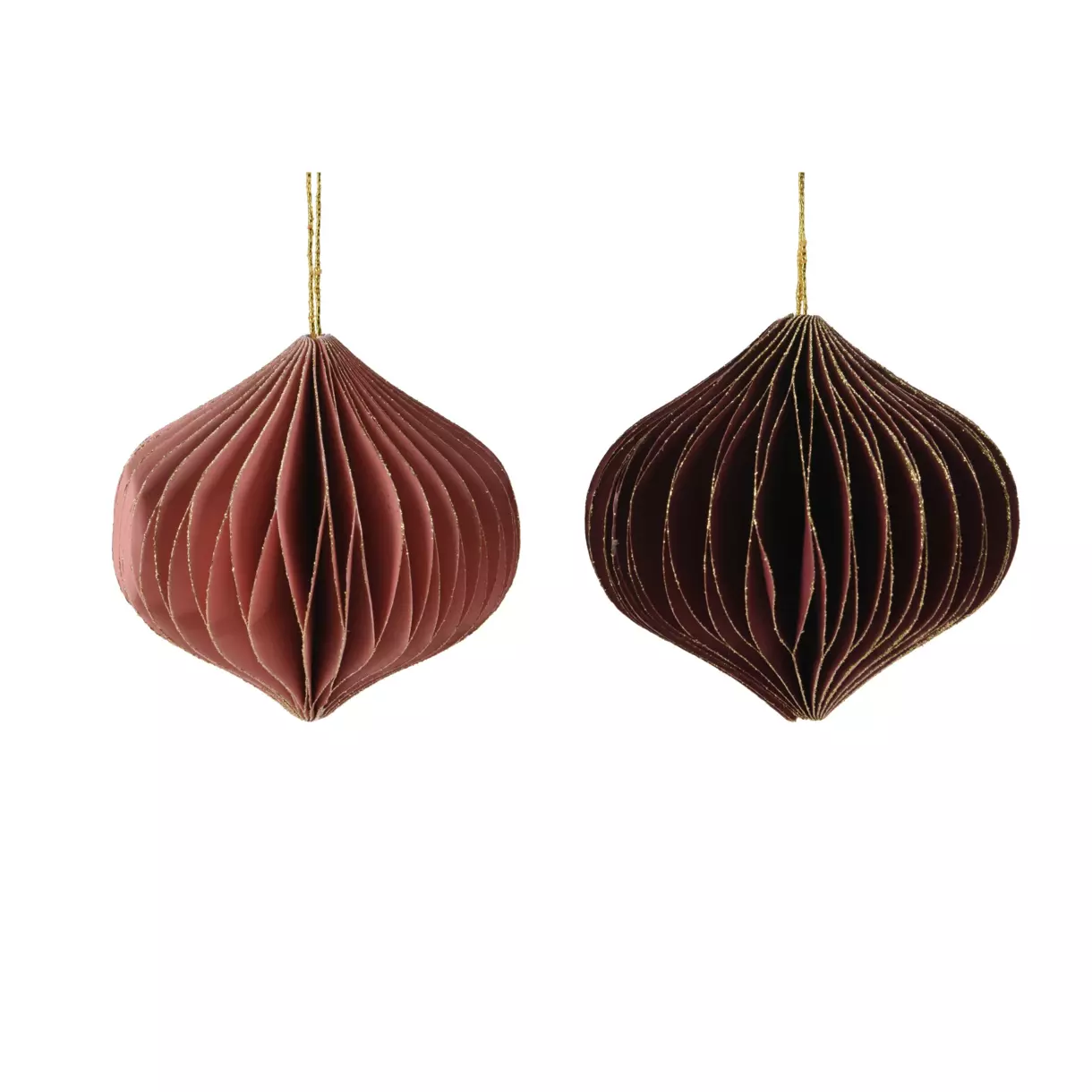 Lote de 12 decoraciones colgantes de Navidad Rosa 1