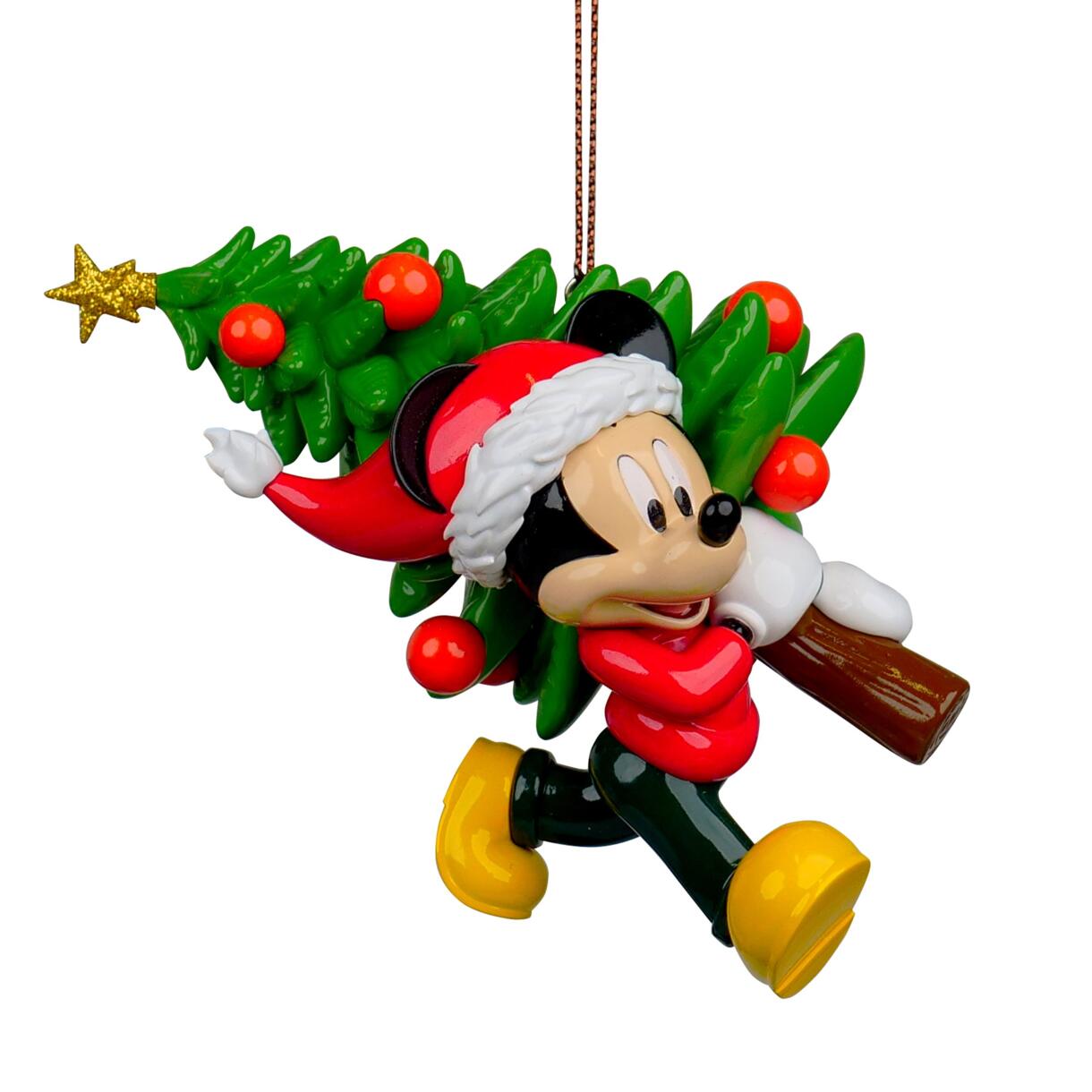 Adorno de fiesta para colgar Disney Mickey y su árbol navideño Rojo 1